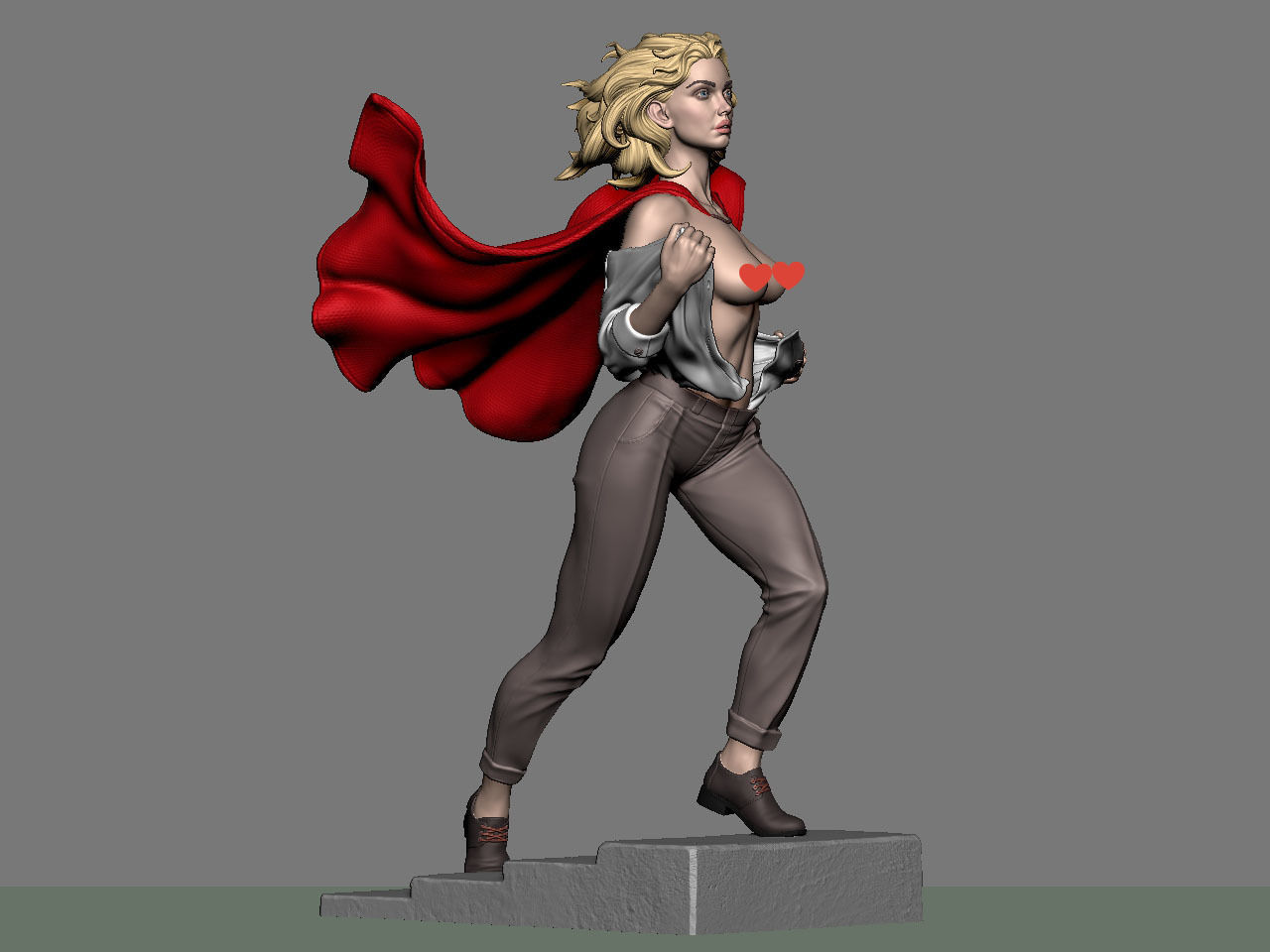 SuperGirl Run NSFW 3D print model_2
