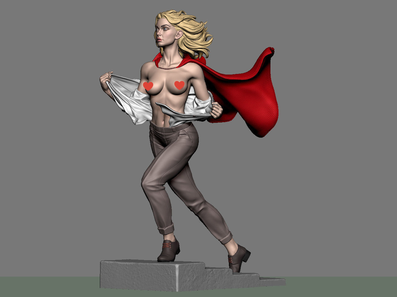 SuperGirl Run NSFW 3D print model_14