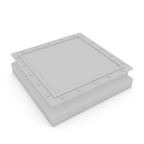 3D 3d skylight model square metal box Low-poly 3D model