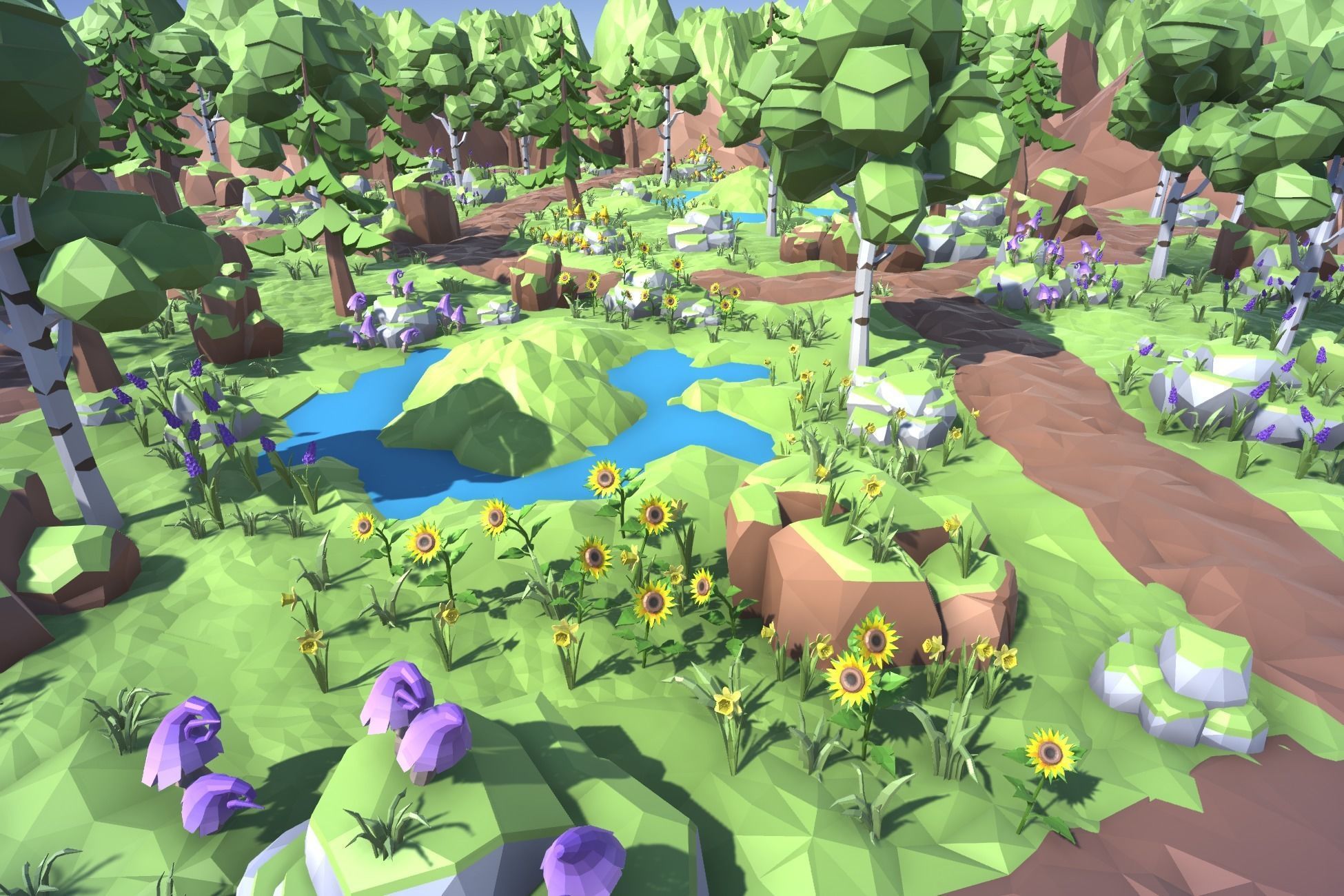 Free Low Poly Forest Free low-poly 3D model_7