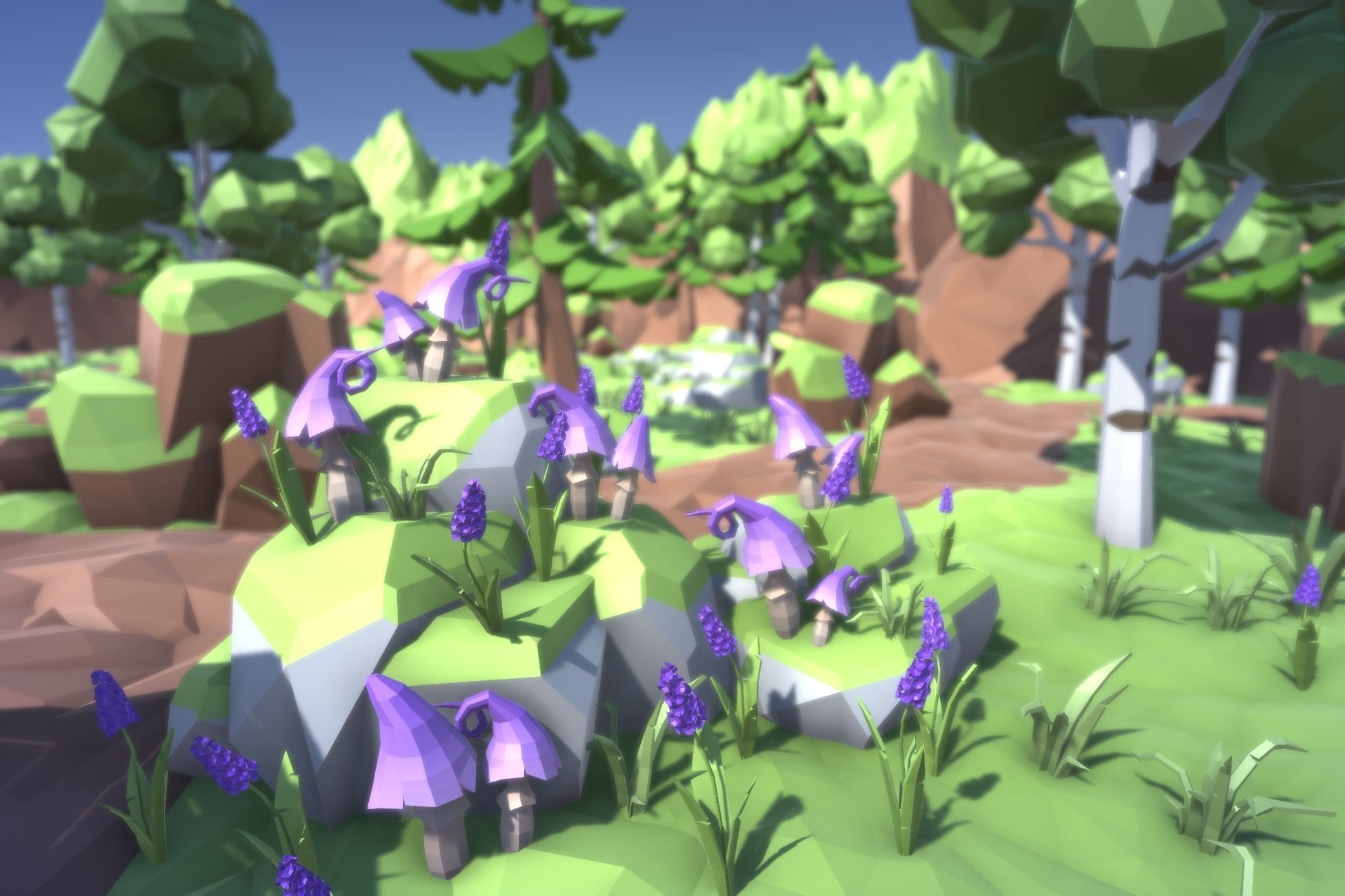 Free Low Poly Forest Free low-poly 3D model_9