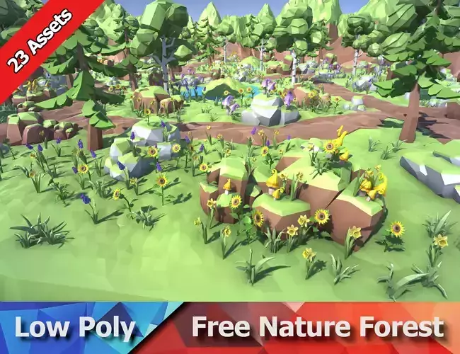 Free Low Poly Forest Free low-poly 3D model