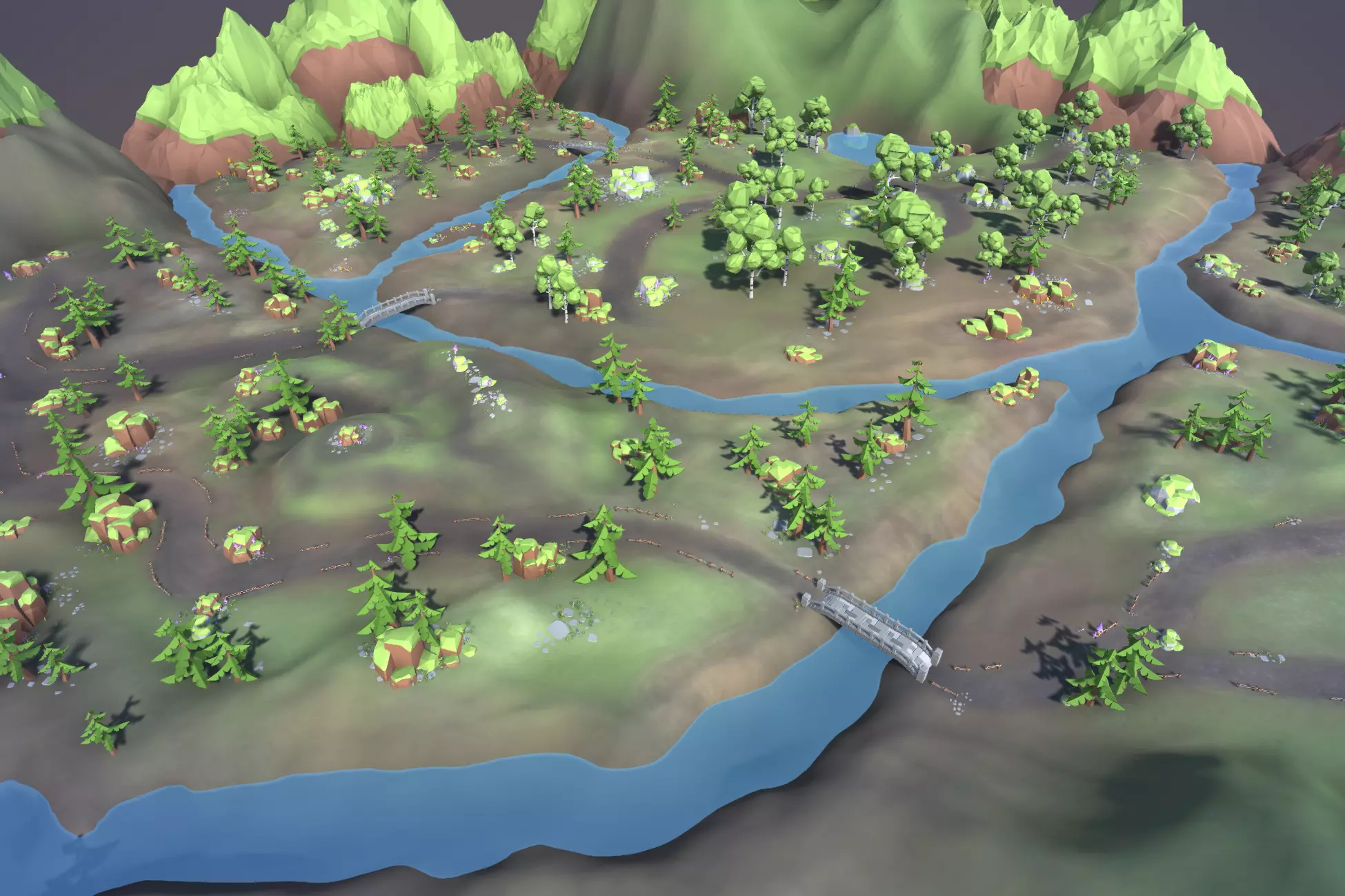 Free Low Poly Forest Free low-poly 3D model_2