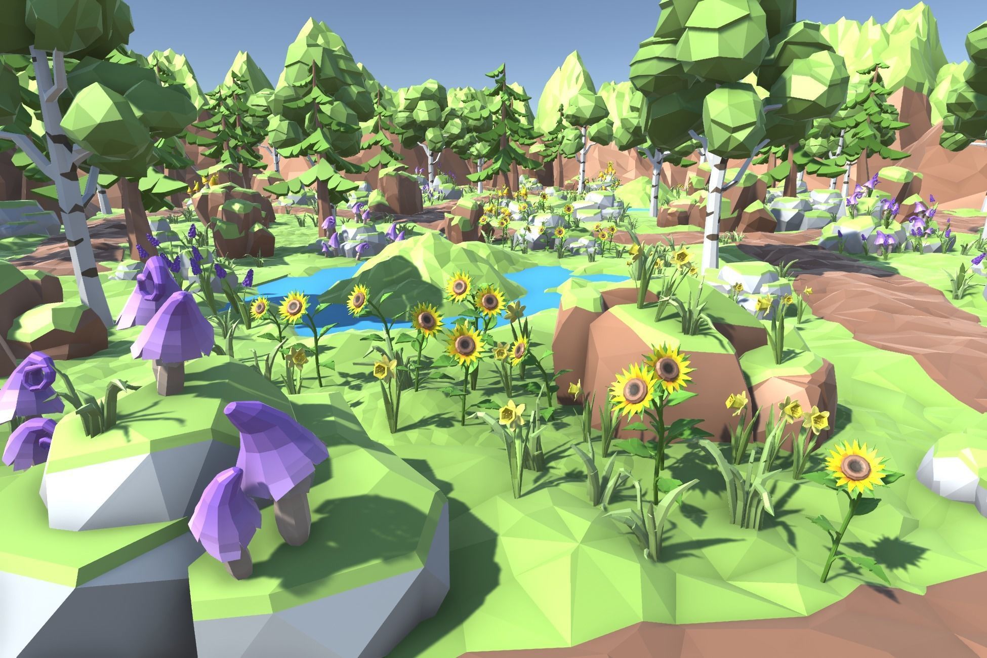 Free Low Poly Forest Free low-poly 3D model_12