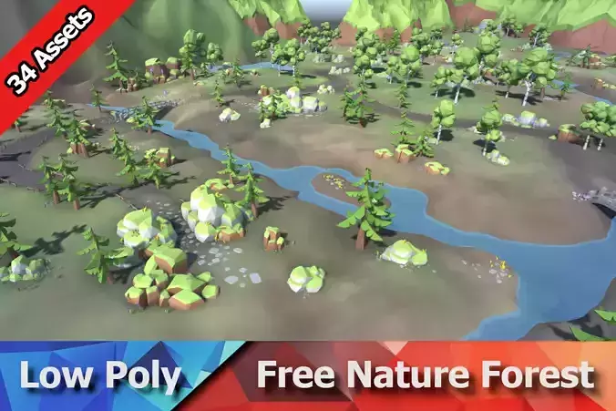 Free Low Poly Forest Free low-poly 3D model