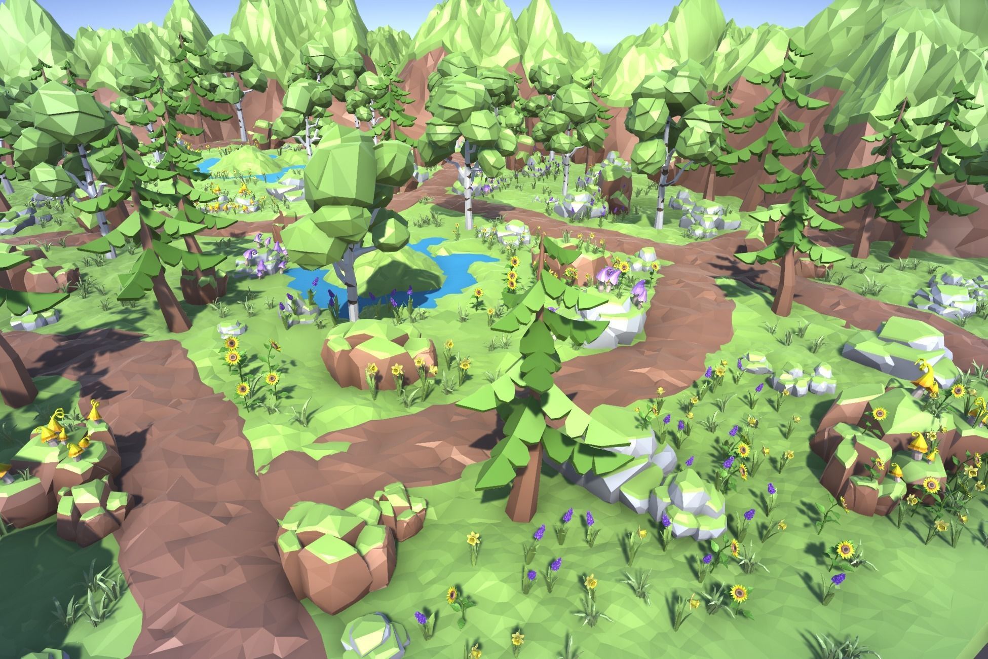Free Low Poly Forest Free low-poly 3D model_11
