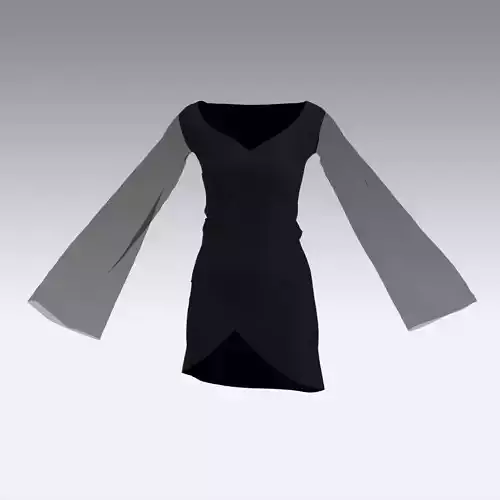 DRESS ANVELOPE BLACK VUAL SLEVEE DRESS