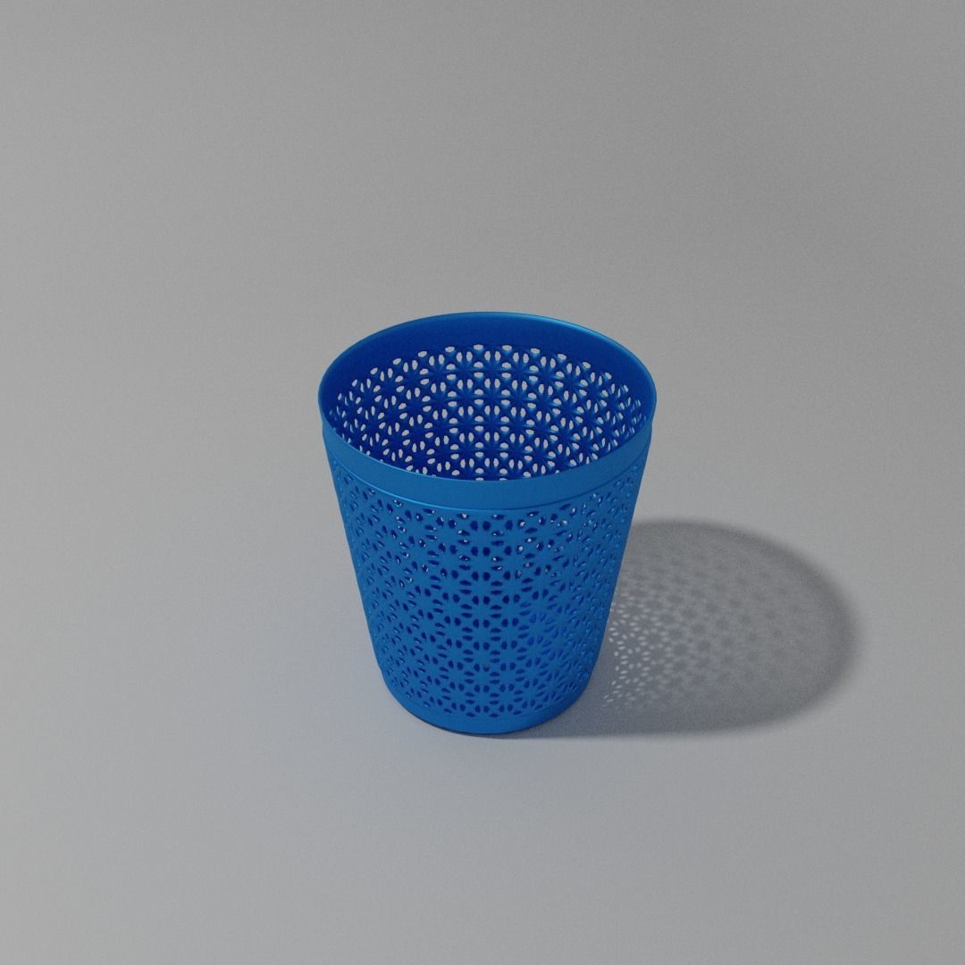 Blue Laundry basket With and Without Bag Free 3D model_5