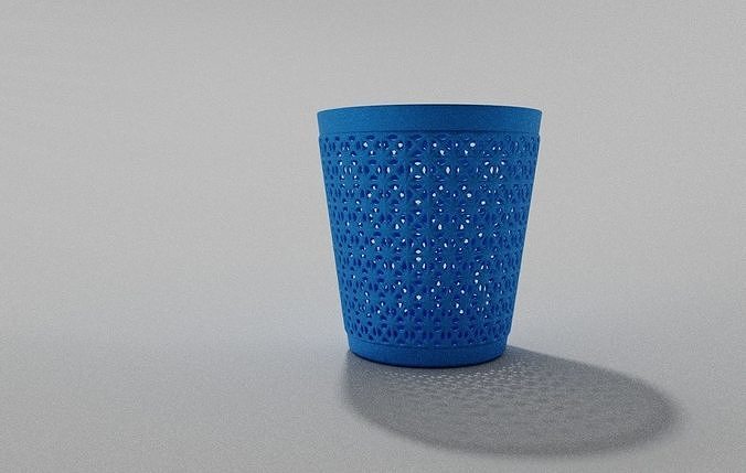 Blue Laundry basket With and Without Bag Free 3D model