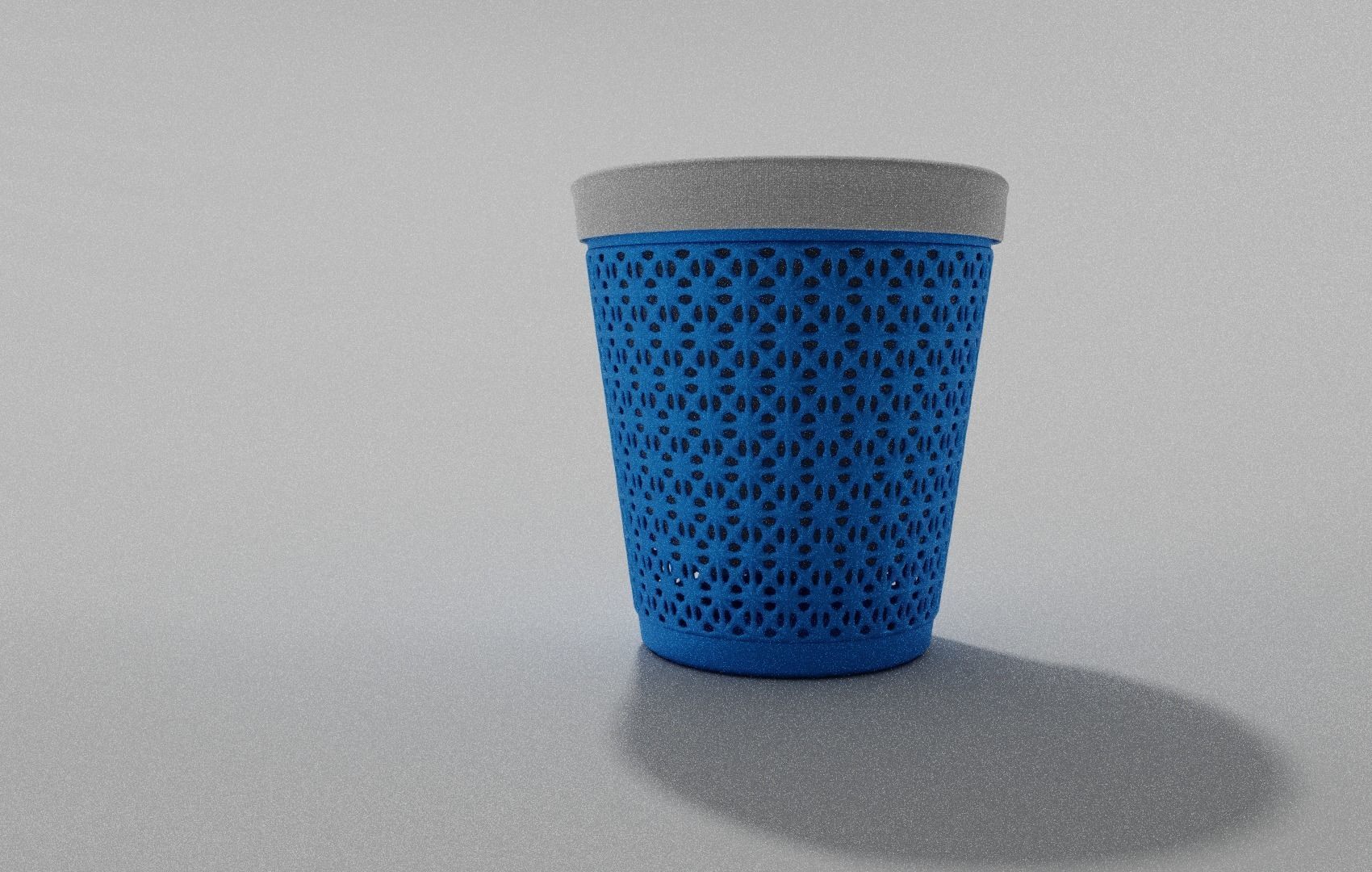 Blue Laundry basket With and Without Bag Free 3D model_2