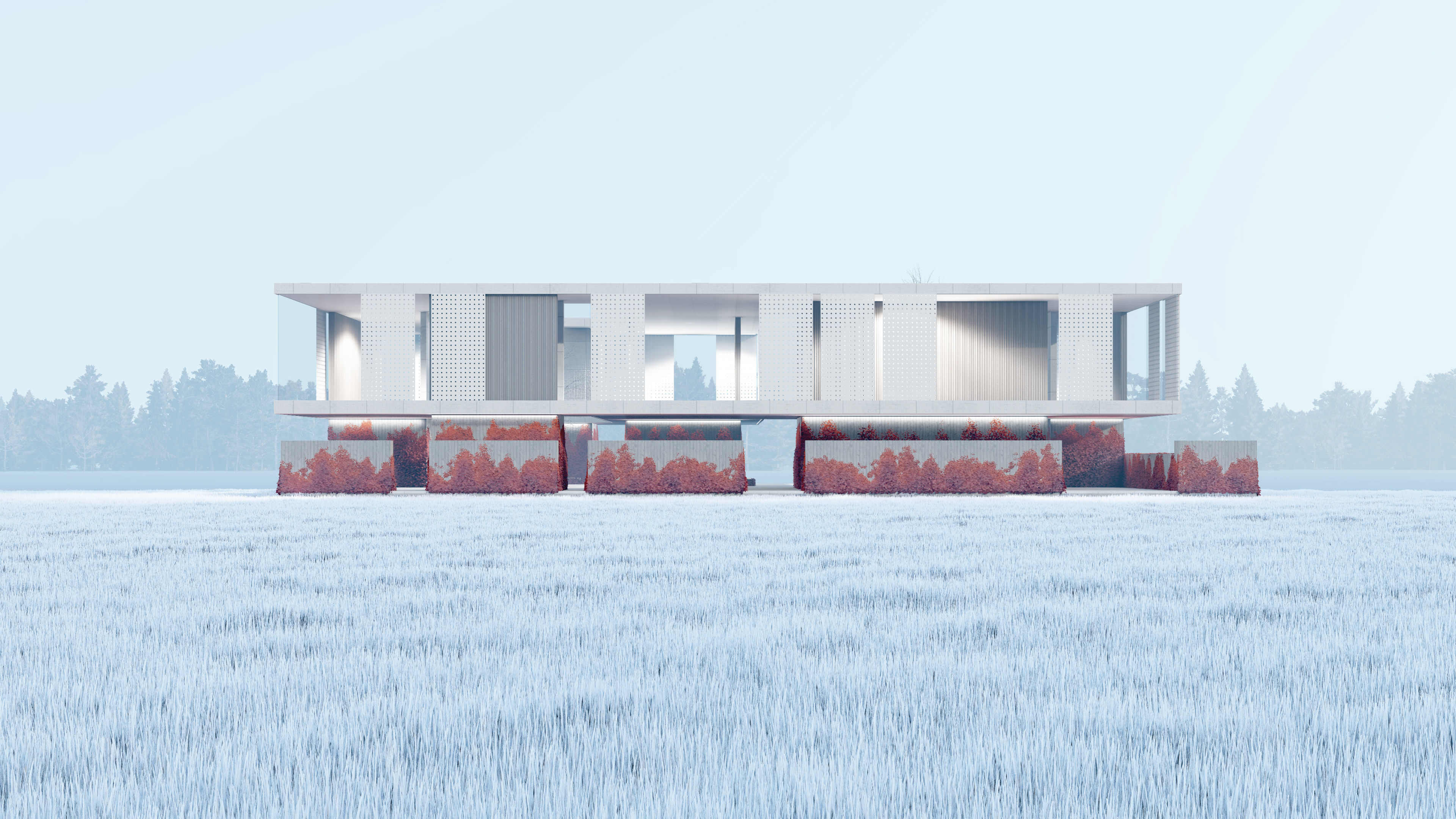 Modern Exhibition Gallery  Pavillion House 3D model_6