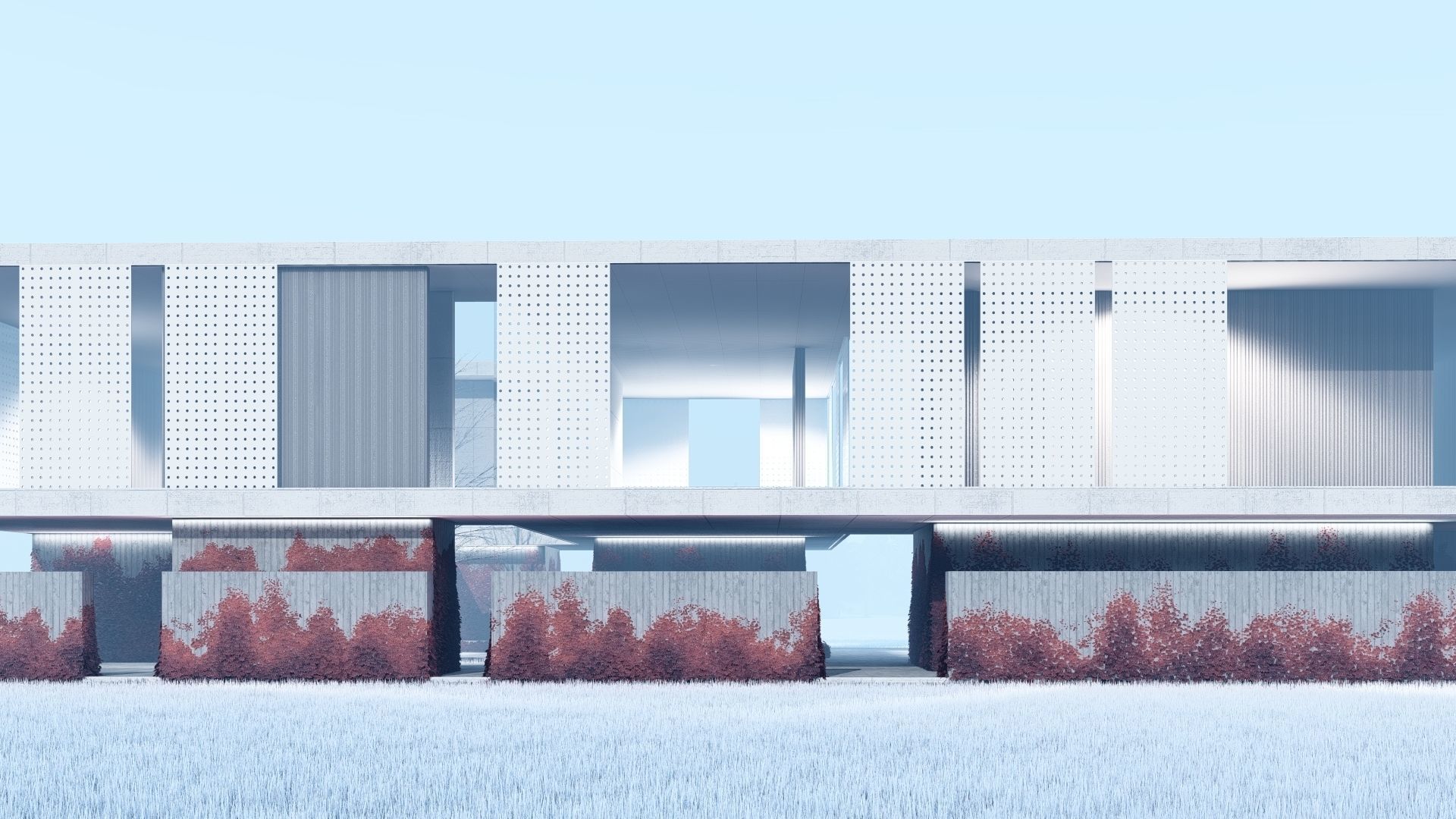 Modern Exhibition Gallery  Pavillion House 3D model_7