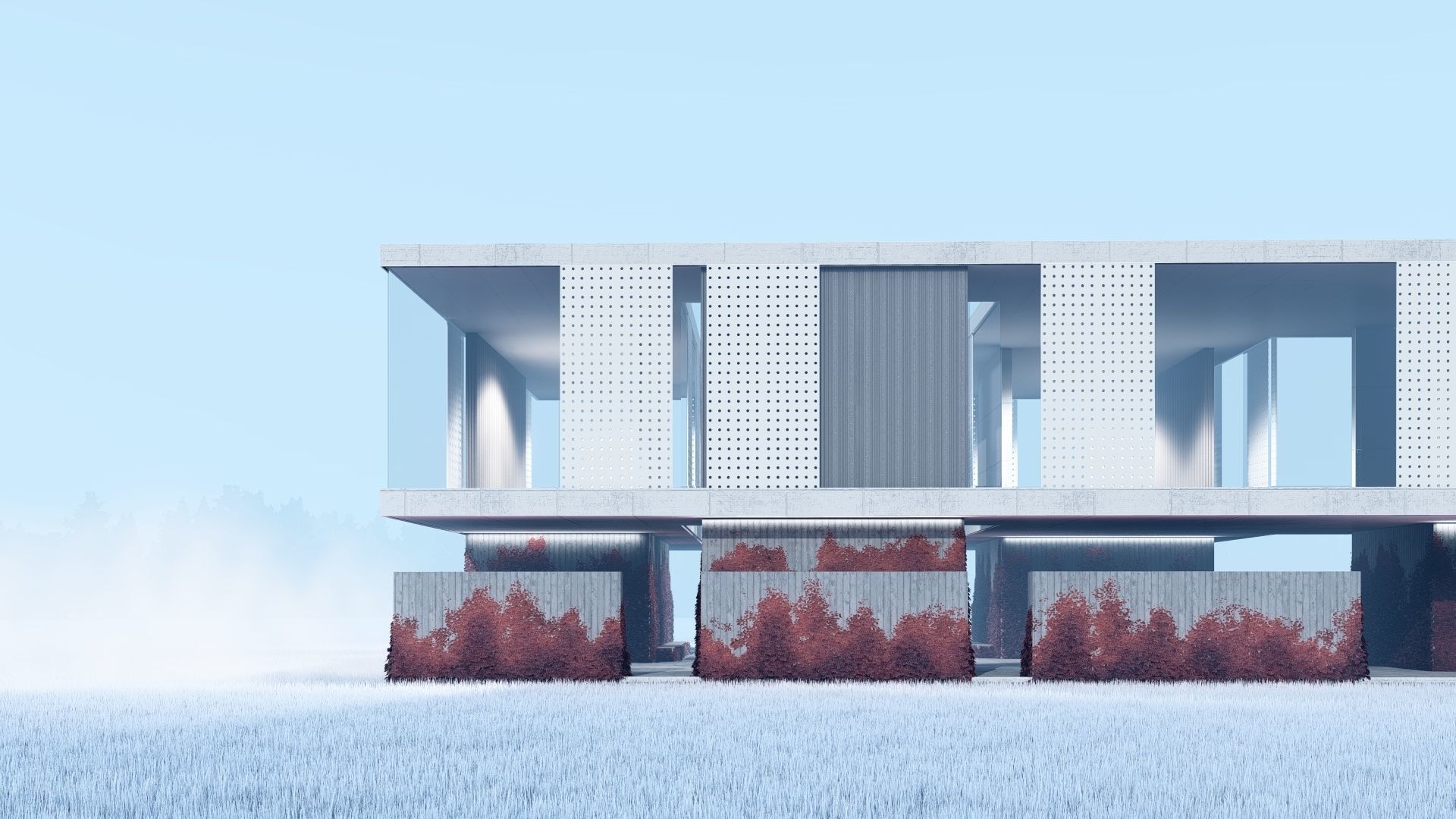 Modern Exhibition Gallery  Pavillion House 3D model_8