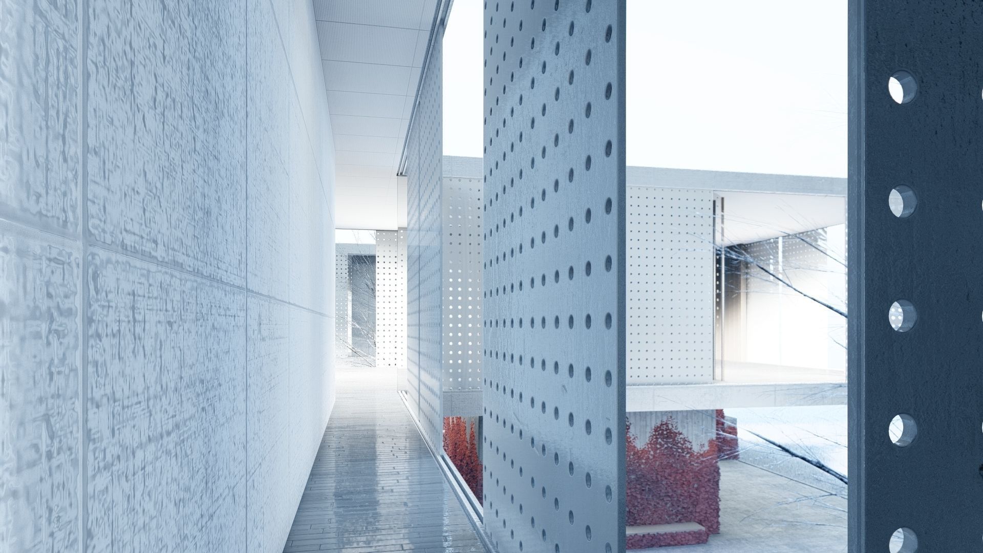 Modern Exhibition Gallery  Pavillion House 3D model_3