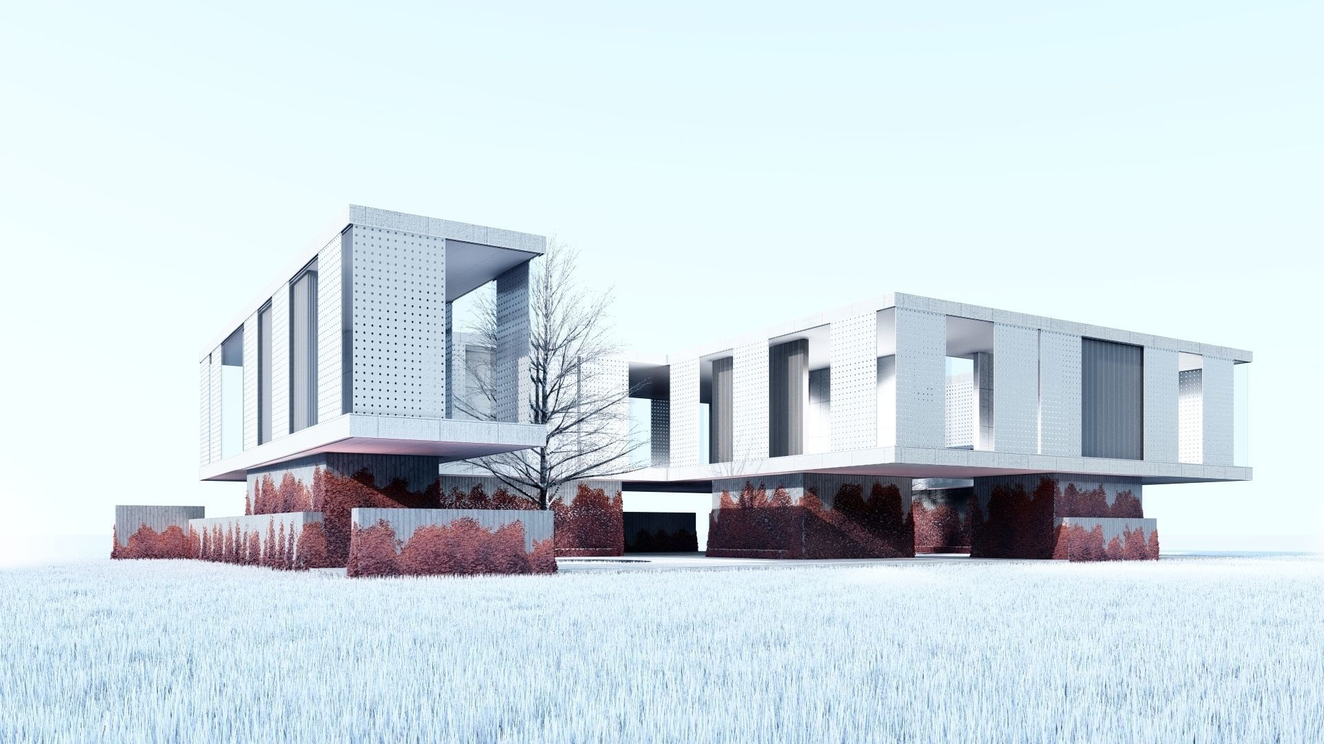 Modern Exhibition Gallery  Pavillion House 3D model_10
