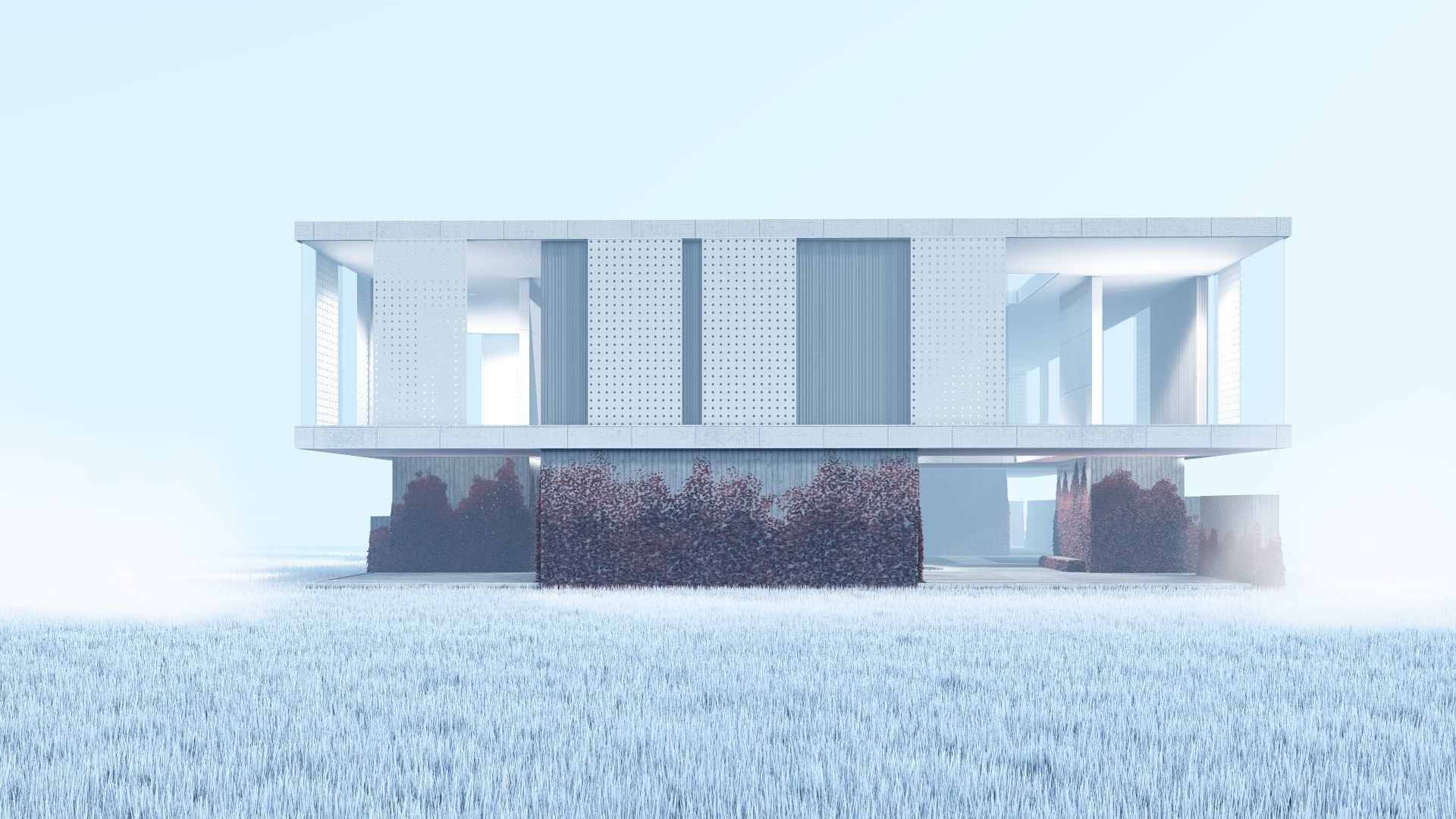 Modern Exhibition Gallery  Pavillion House 3D model_9