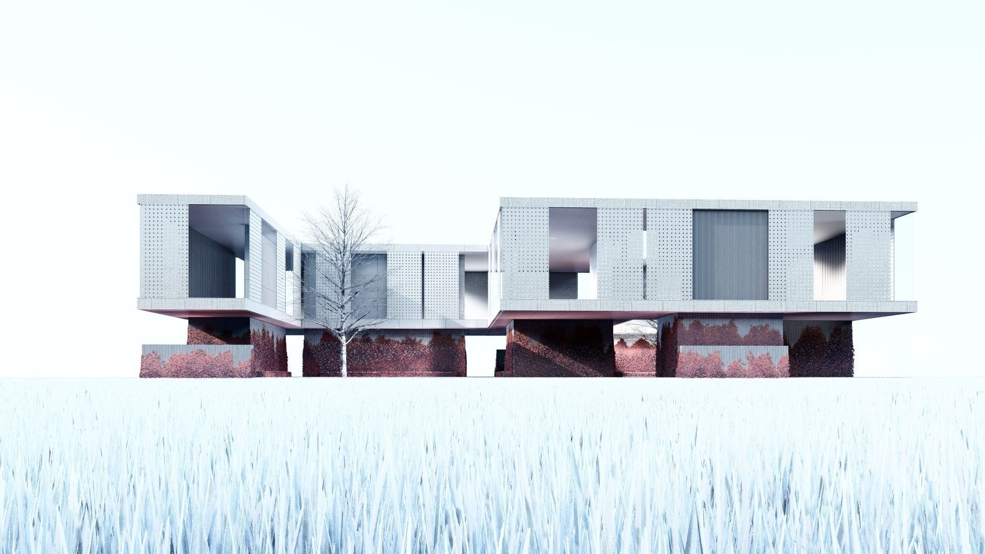 Modern Exhibition Gallery  Pavillion House 3D model_11