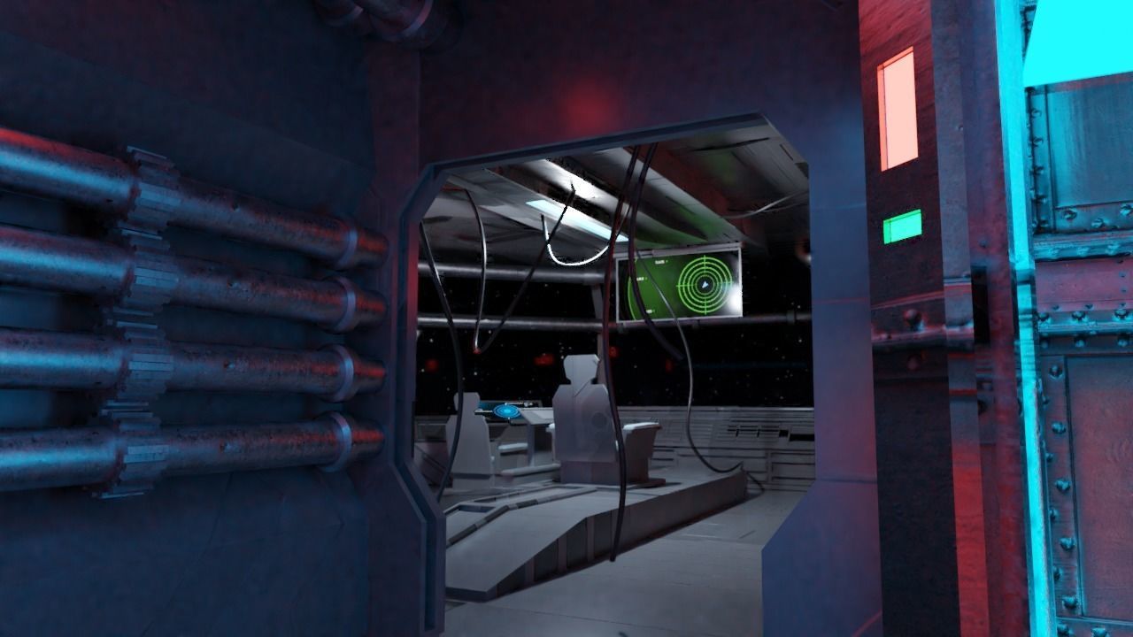 Spaceship - Cyberpunk style Low-poly 3D model_3