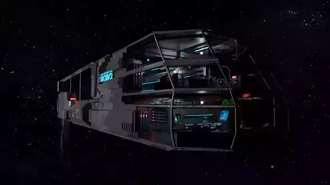 Spaceship - Cyberpunk style Low-poly 3D model Spaceship - Cyberpunk style Low-poly 3D model