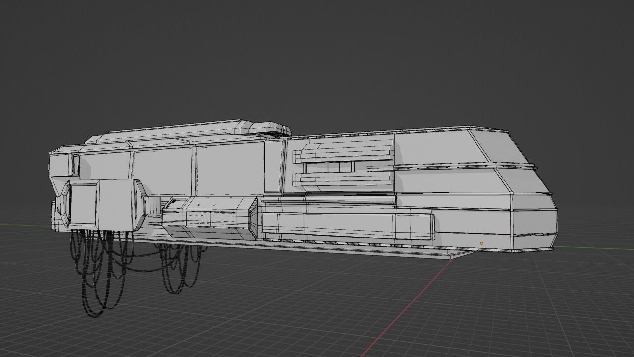 Spaceship - Cyberpunk style Low-poly 3D model_26