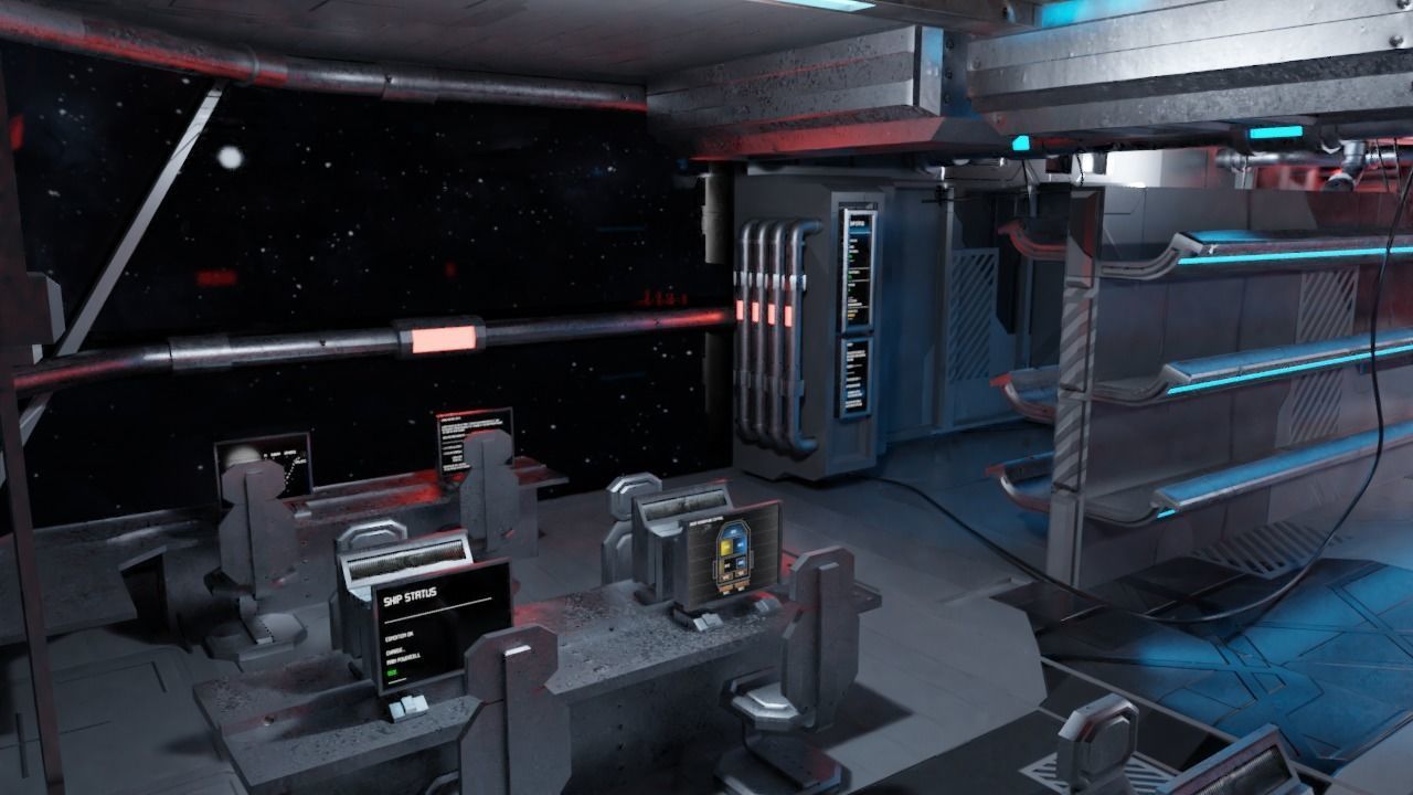 Spaceship - Cyberpunk style Low-poly 3D model_2