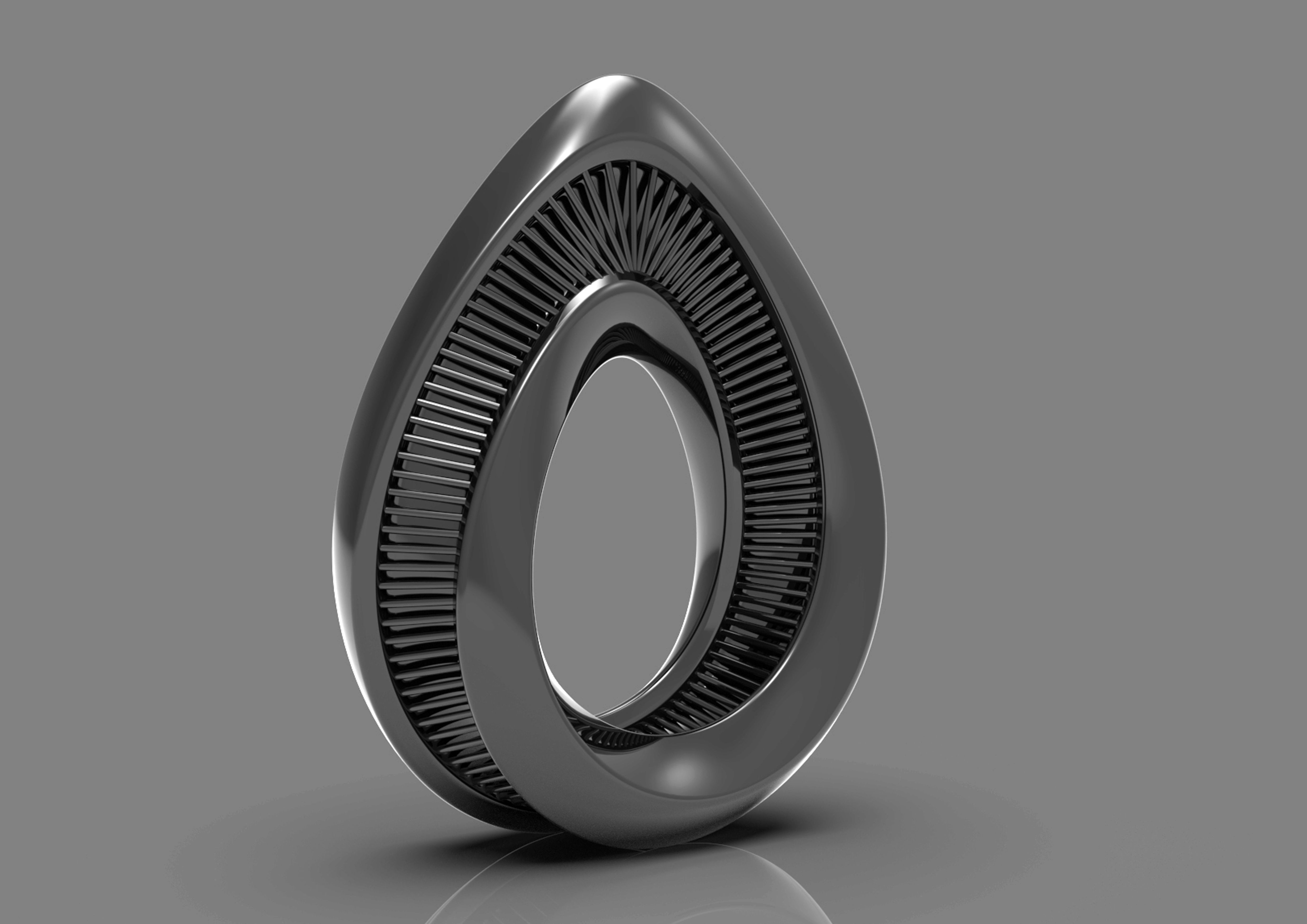 lockpad tear shaped ring 3D print model_1