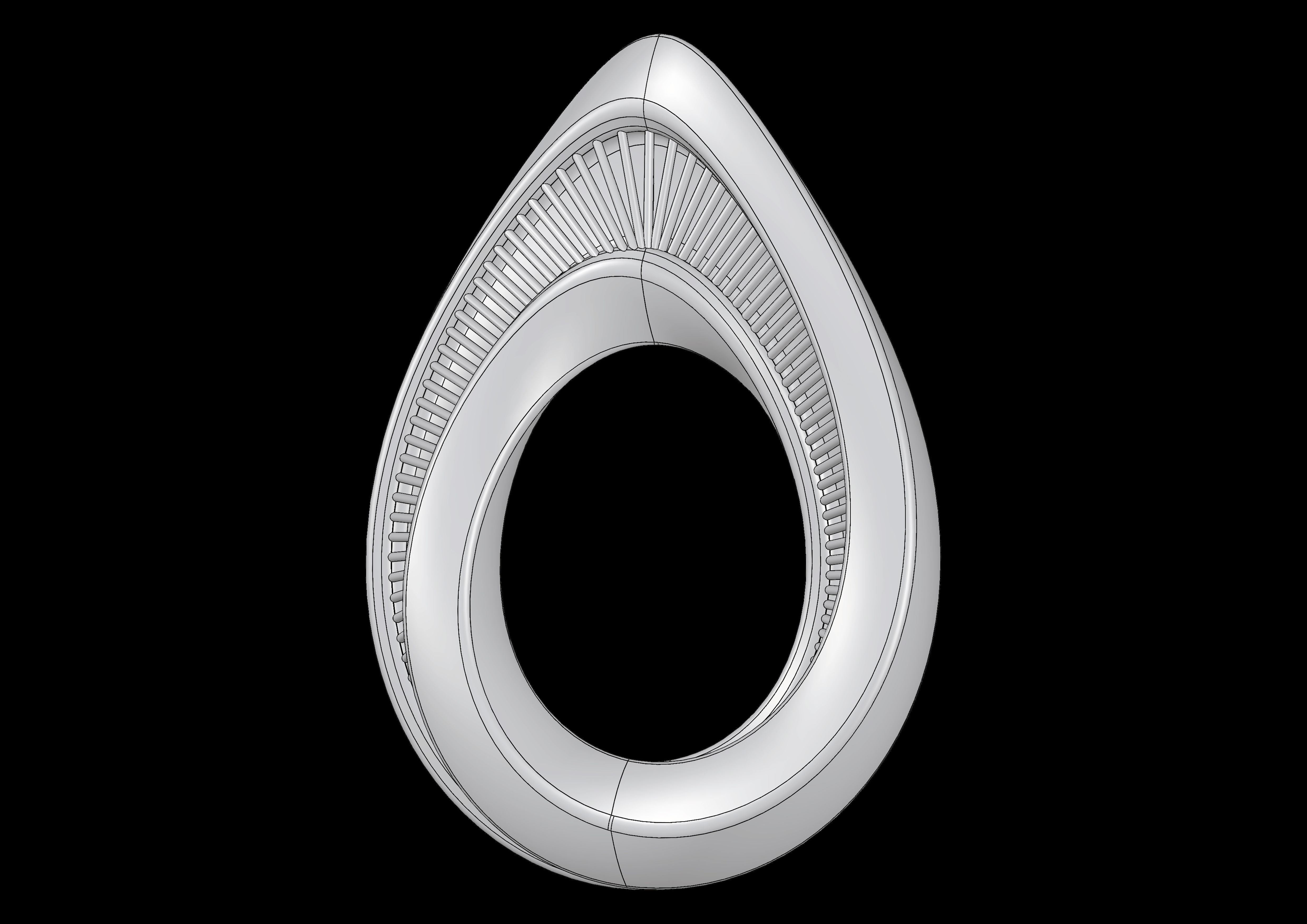 lockpad tear shaped ring 3D print model_5