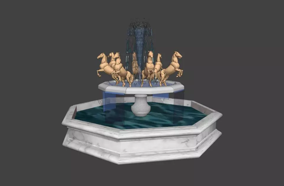 horse fountain Free 3D model_0