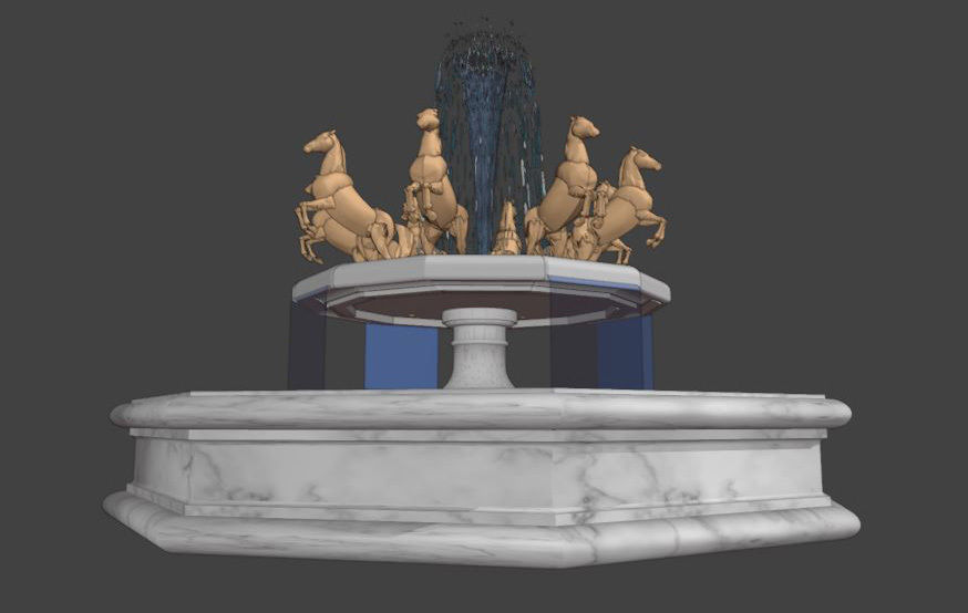 horse fountain Free 3D model_3