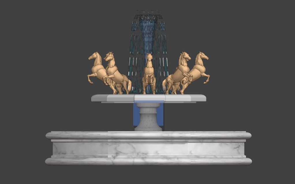 horse fountain Free 3D model_1