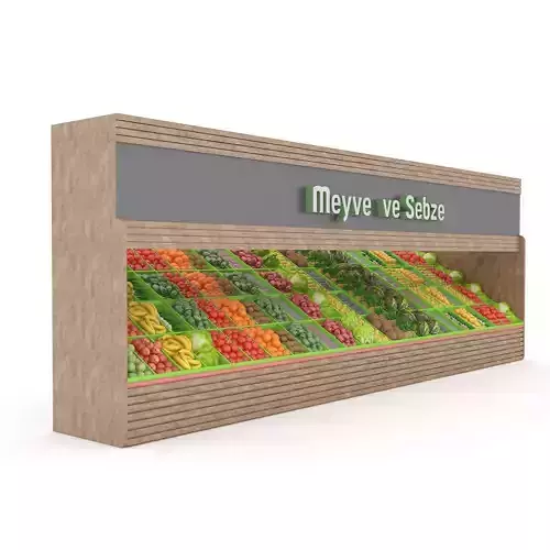 3D model greengrocer department fruit and vegetable