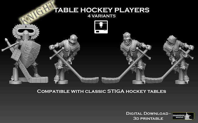 Knight Table Hockey Player Team 3D print model