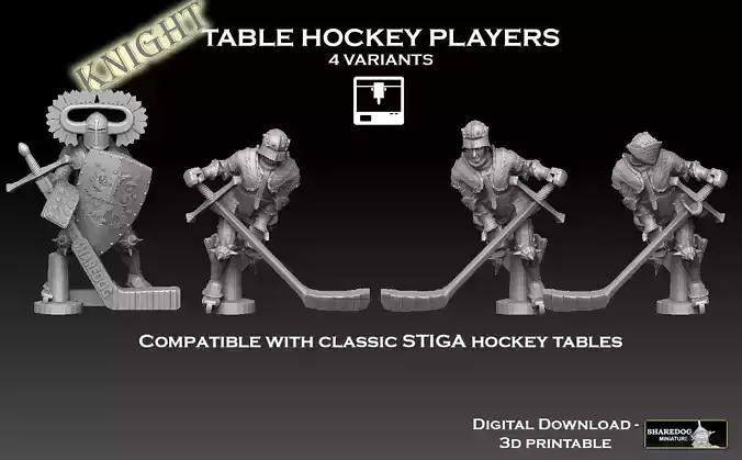 Knight Table Hockey Player Team 3D print model