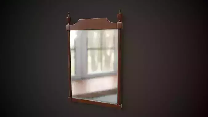 Vintage Wall Mirror Low-poly 3D model