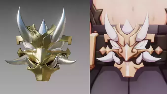 Genshin Impact Arataki Itto Belt Buckle Cosplay  3D print model