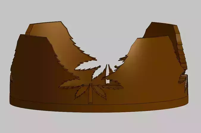 Weed Leaf Coaster Set 3D print model