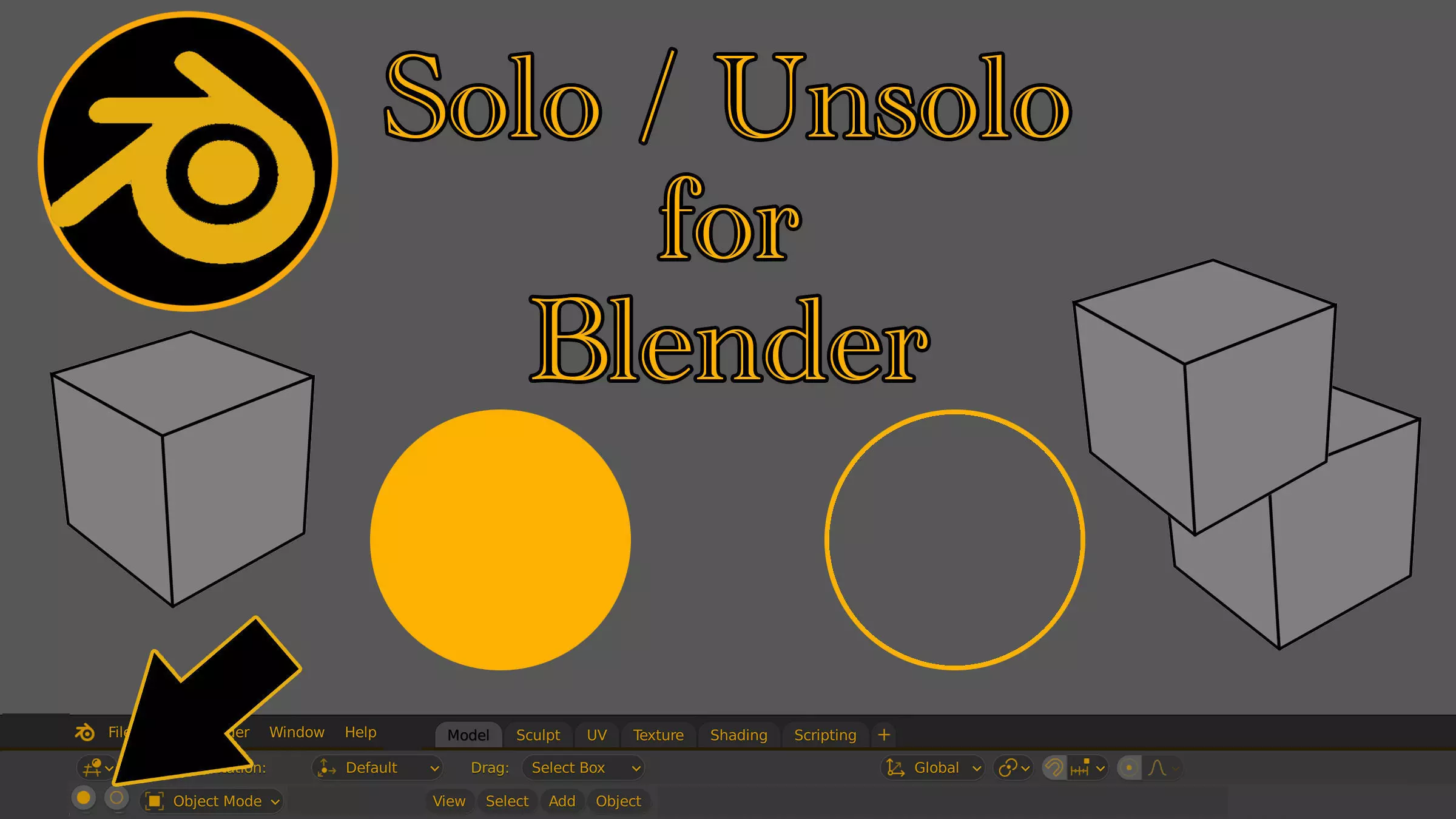 Solo and Unsolo addon for Blender 3D model_0