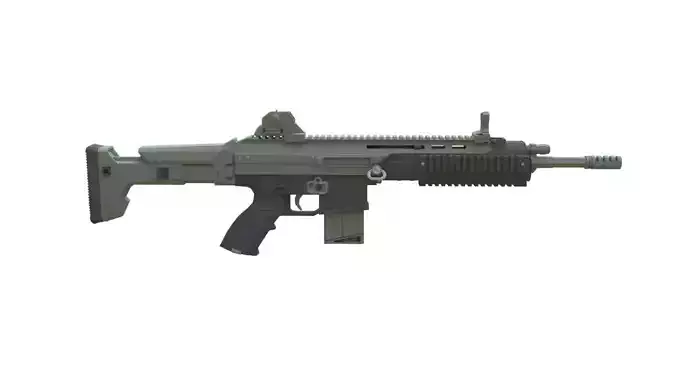 Scar-L rifle Low Poly 3D Modle