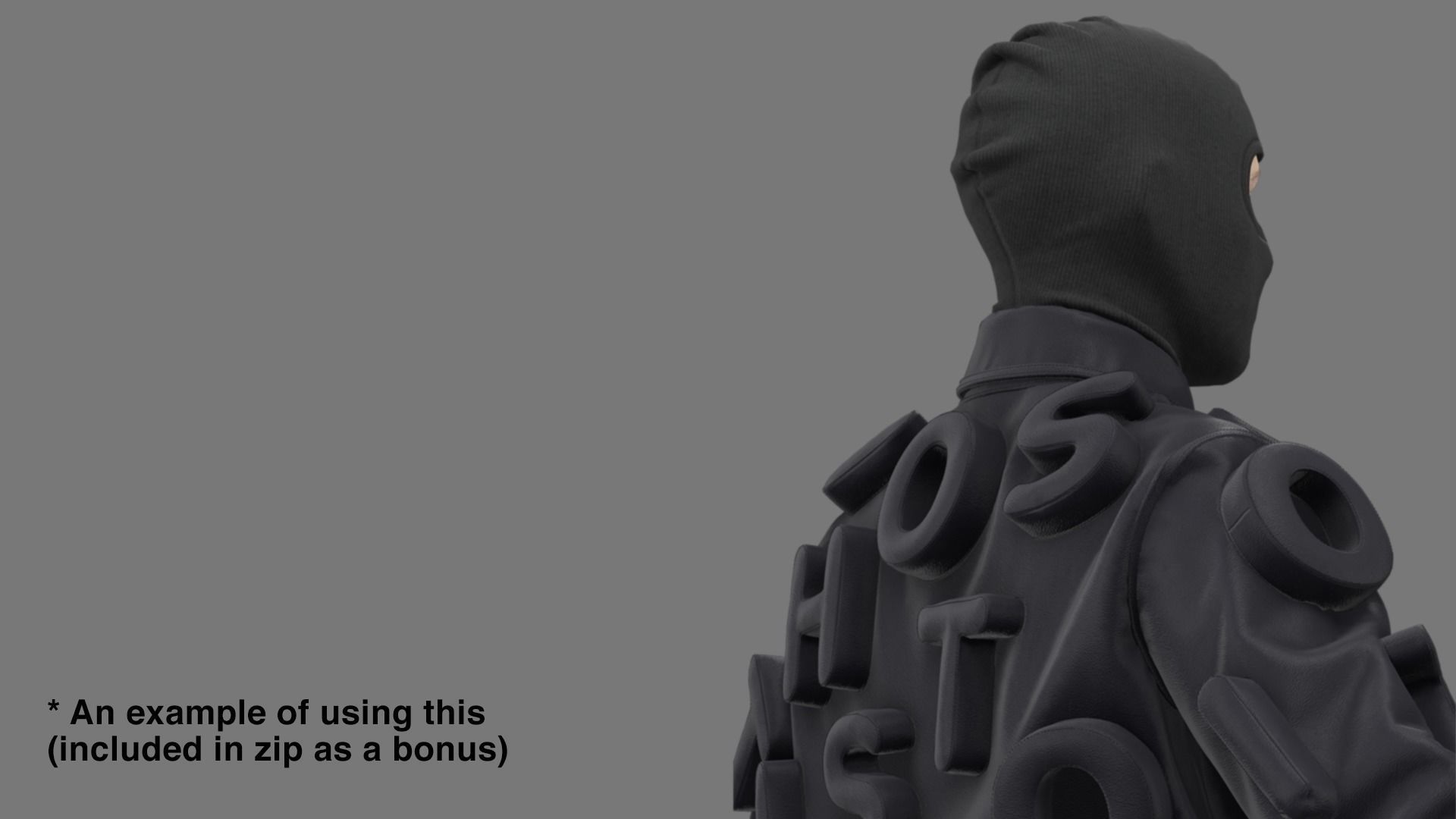 SEWN LETTERS clo 3d project 3D model_5