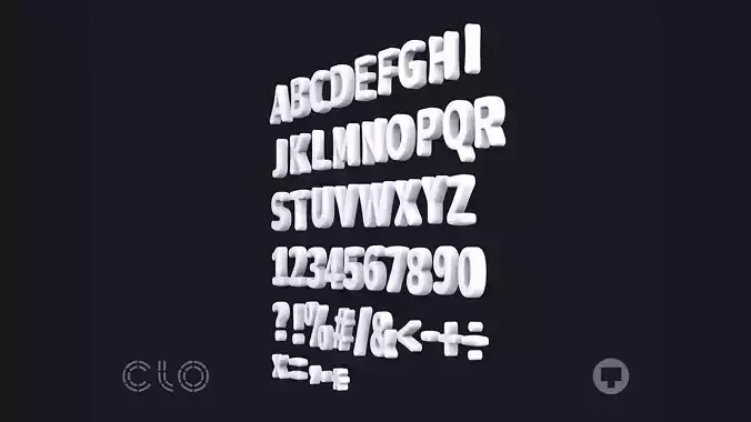 SEWN LETTERS clo 3d project 3D model