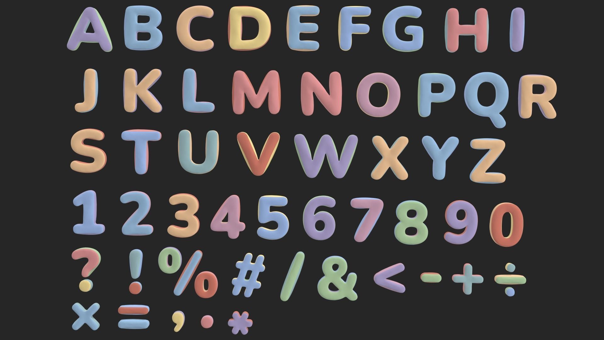 SEWN LETTERS clo 3d project 3D model_1