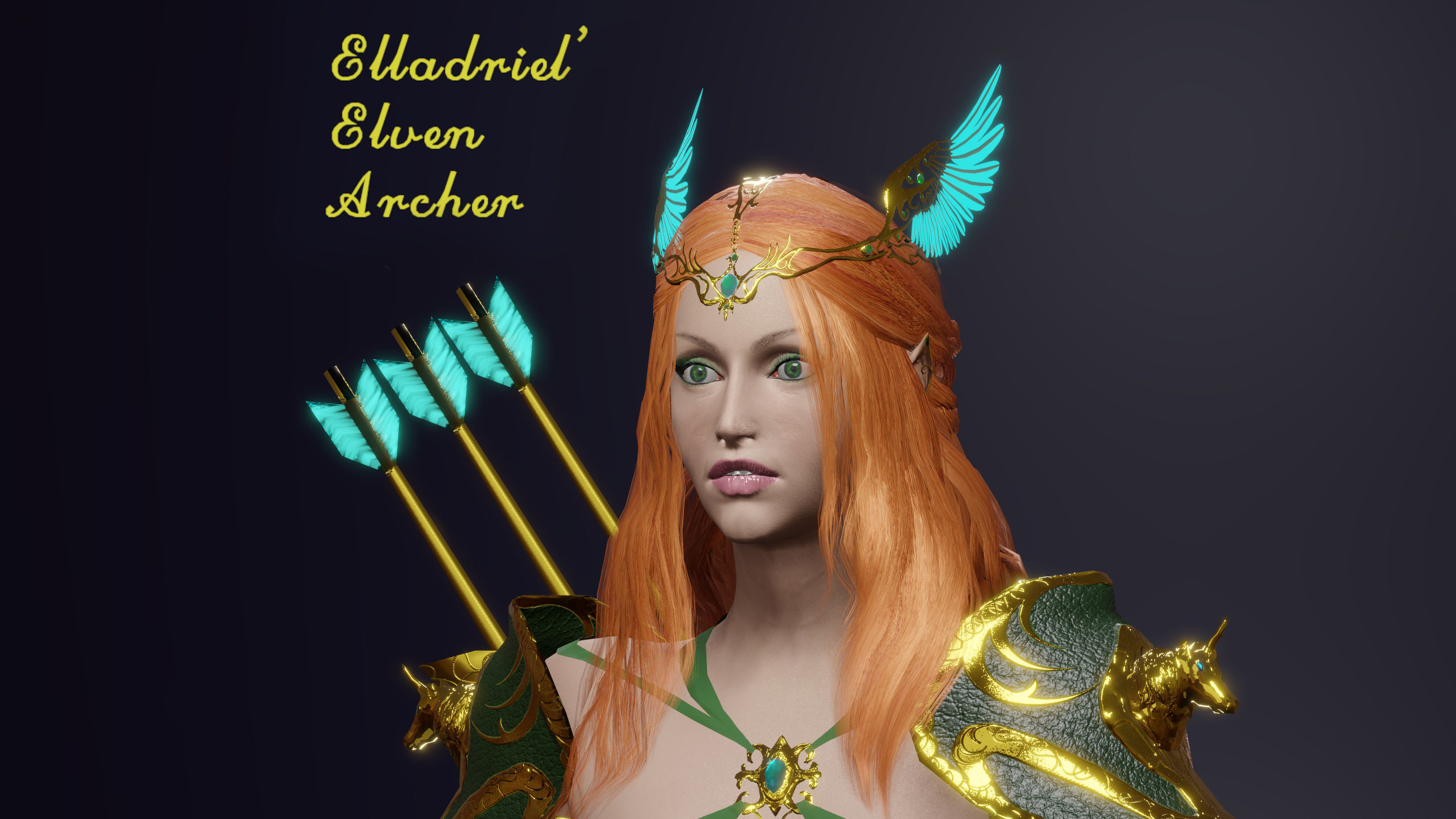 Elven archer Unity Low-poly 3D model_4