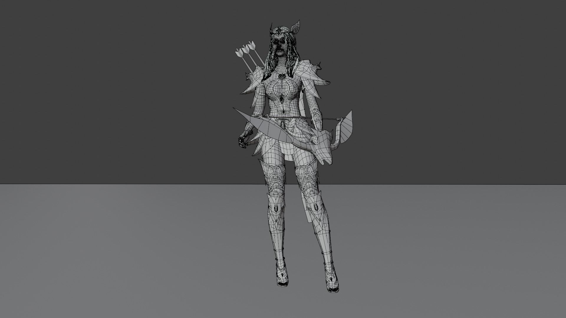 Elven archer Unity Low-poly 3D model_12