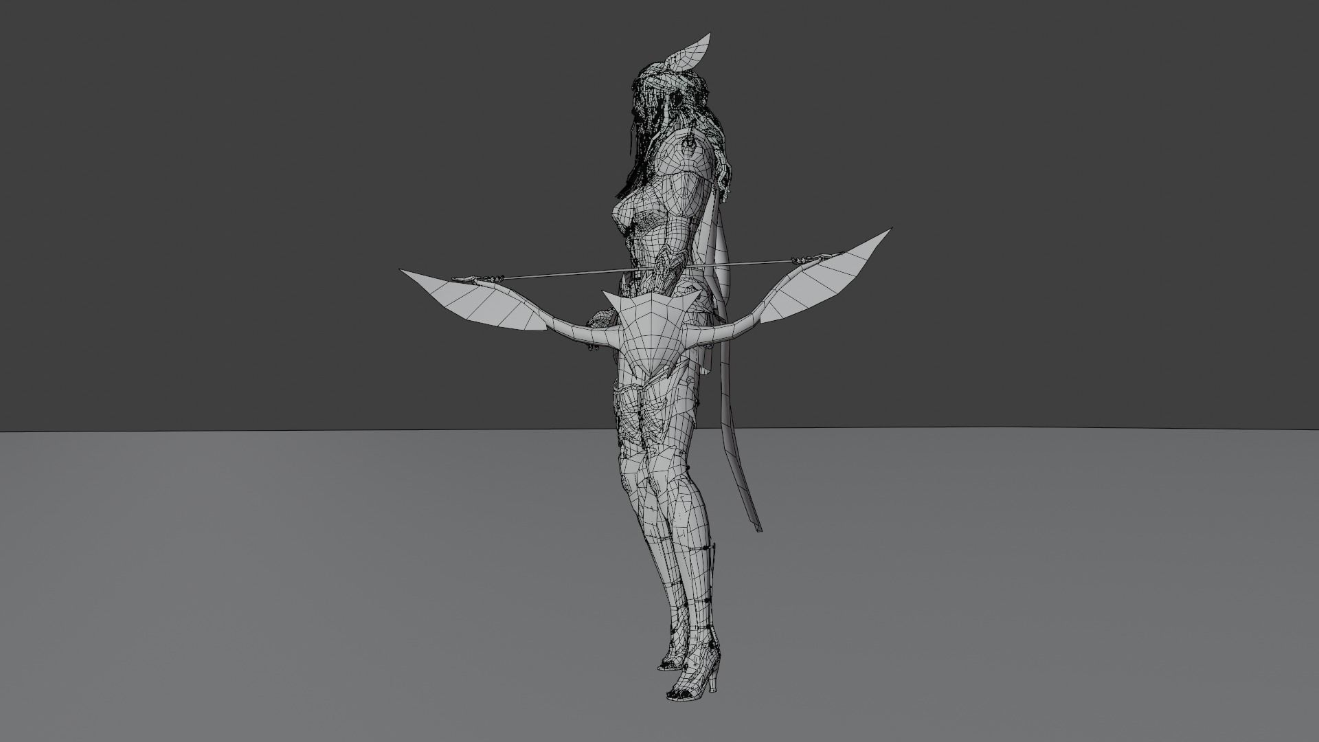 Elven archer Unity Low-poly 3D model_13