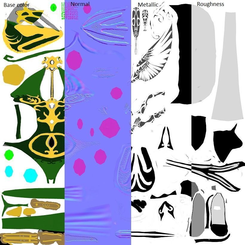 Elven archer Unity Low-poly 3D model_15