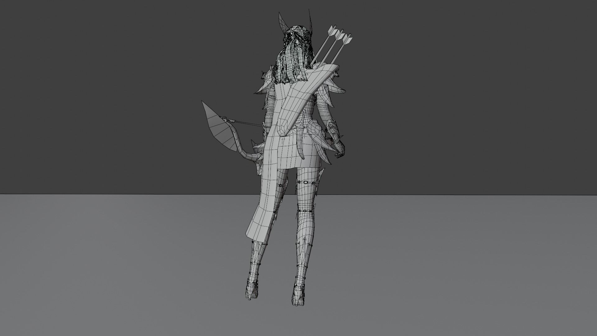 Elven archer Unity Low-poly 3D model_14