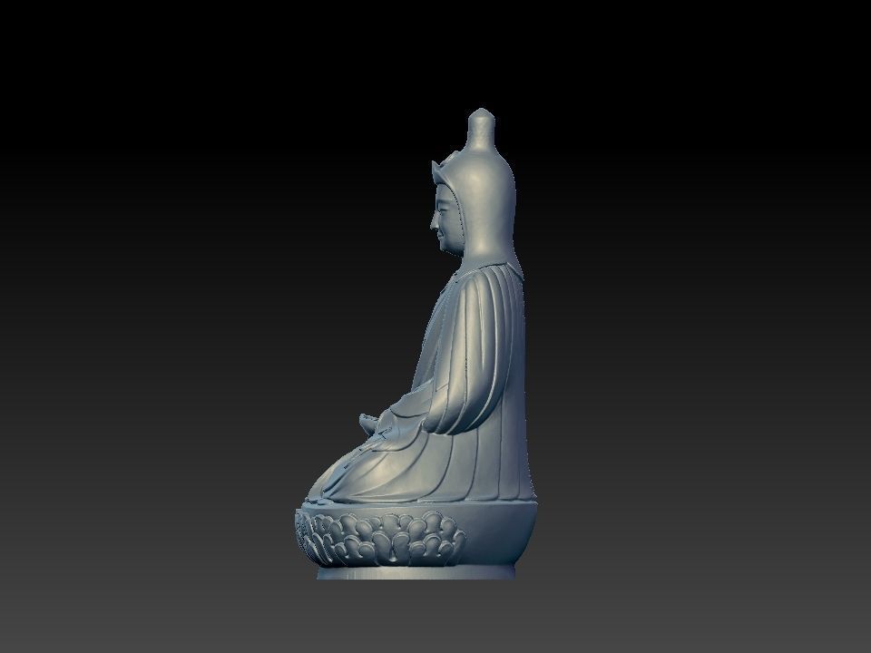 guru on buddha mudra 3D print model_3