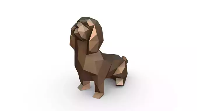 shihtzu figure low poly
