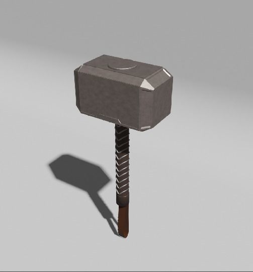 Low-poly Mjolnir thor hammer Low-poly 3D model_3