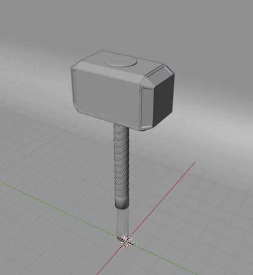 Low-poly Mjolnir thor hammer Low-poly 3D model_4